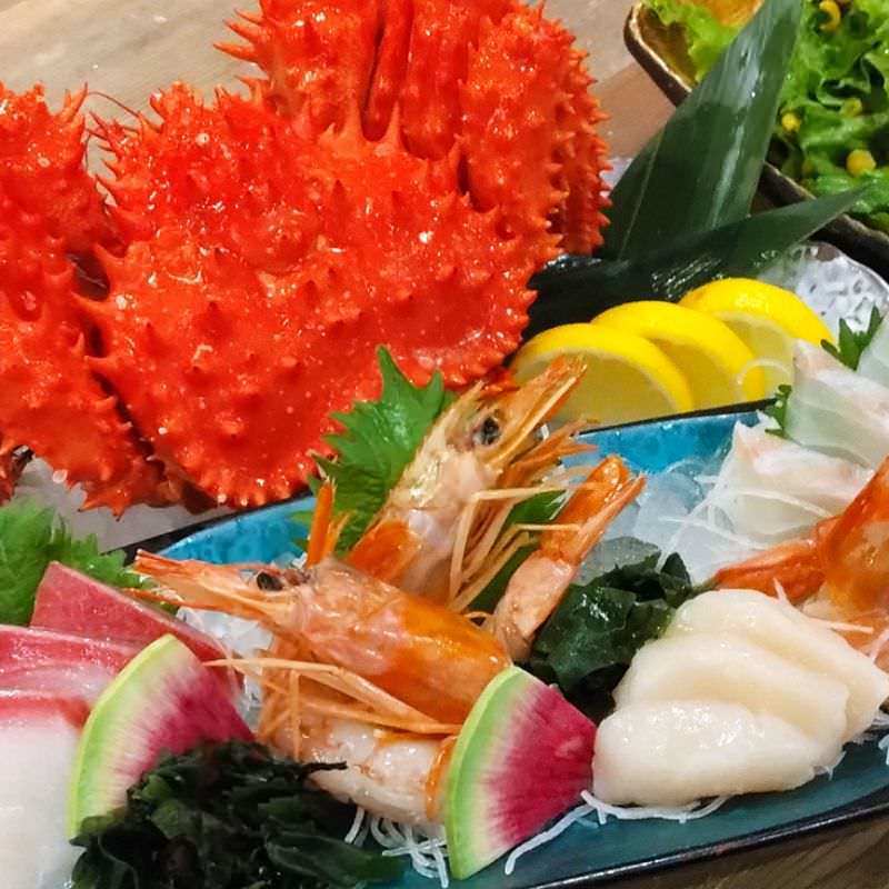 【満足！】海の恵みコース
北海道産蟹とお造りを堪能♪