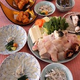 【お得!】天然てっちりコース『若狭(わかさ)』天然ふぐ三昧！天然てっさやふぐ唐揚げなど全7品