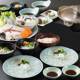 【期間限定5%割引!】濃厚な鍋白子も味わえるてっちり＆ふぐ料理がズラリ『唐戸(からと)ふぐコース』全7品