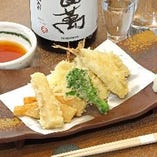 ほうぼうと旬野菜の天ぷら