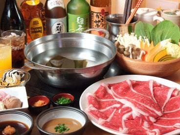 忘年会下見プラン食べ飲み放題 120分のしゃぶしゃぶのセット