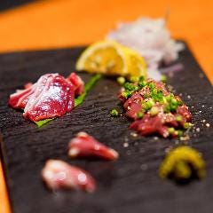 日本三大地鶏の薩摩地鶏を使用したさつま地鶏のたたき
