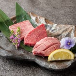 ３種のステーキ(ヒレ・サーロイン・上タン)