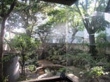 メンバーズルームからの中庭（日本庭園ですが・・）の眺め。
