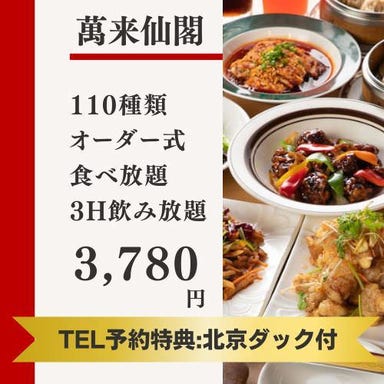 北京ダック・個室 オーダー式110種類食べ放題 萬来仙閣 本店 コースの画像