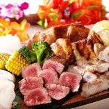 ビーフ・ポーク・チキン3種類のお肉を豪快に串焼き総重量1ポンド