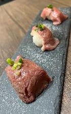 富山産肉寿司三種の食べ比べ