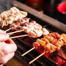 焼き鳥...銘柄鶏を職人が炭火で焼く