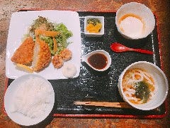 和食 こばやし 個室割烹_野菜メンチと揚げ焼売定食