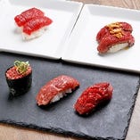 【肉寿司】
新鮮なお肉を堪能◎口の中でとろける味わいが魅力