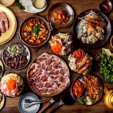 もんじゃ・韓国風鉄板焼「まんぷく」関内店_夢の競演!もんじゃ&韓国焼肉コース