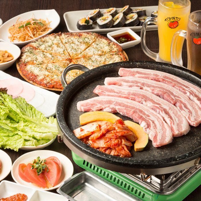 ﾄﾏﾄ宴会ｺｰｽb 当店自慢の生ｻﾑｷﾞｮﾌﾟｻﾙや本場の韓国料理を堪能 全14品 2時間飲み放題付き 5 000円の詳細 新大久保 生サムギョプサル専門店 トマト 大久保 サムギョプサル ぐるなび