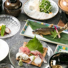 【一番人気の定番】旬の熟成魚と京野菜、京都仕込みの出汁で仕立てる季節会席『京のおもてなしコース』