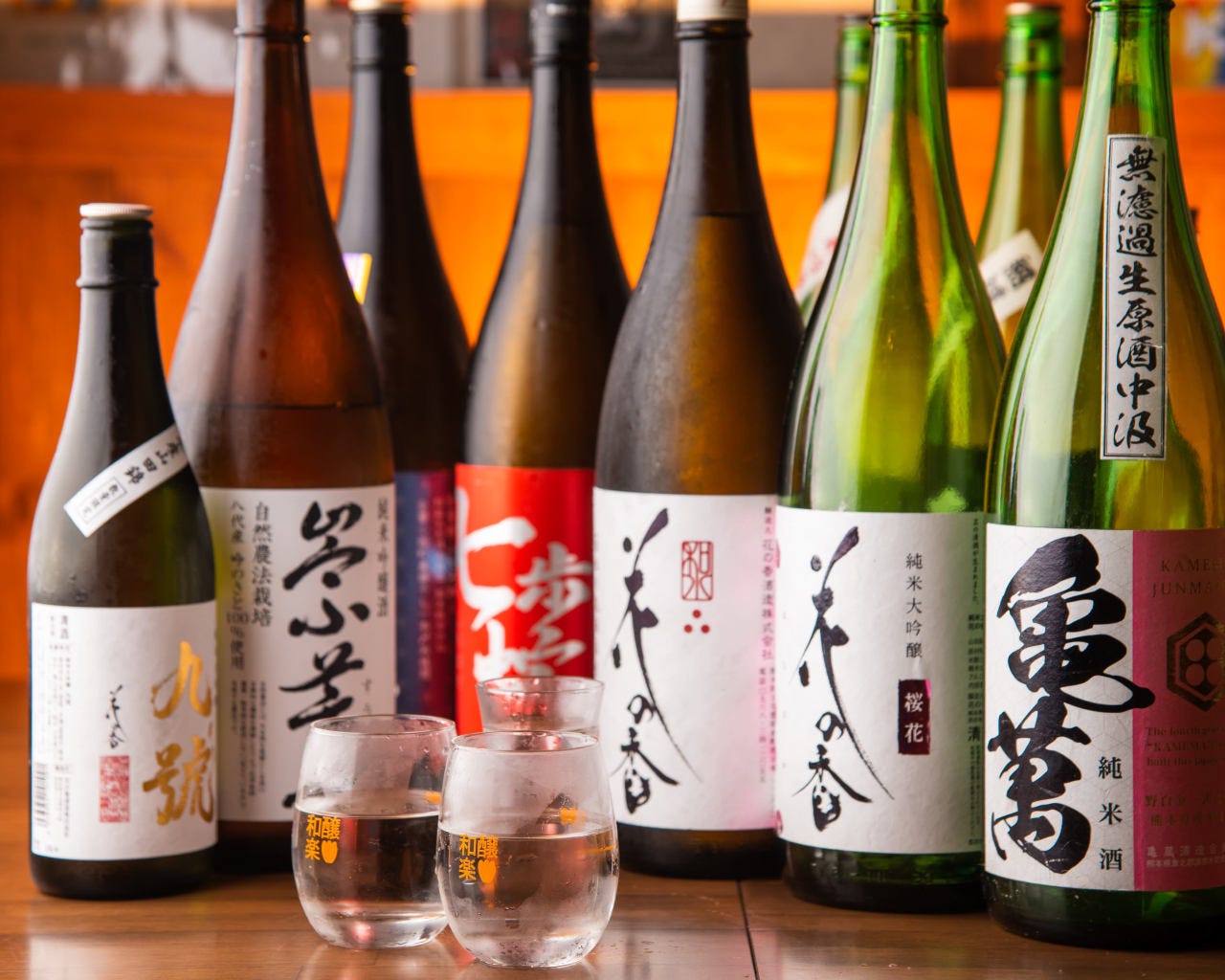 なんと熊本の地酒も7種飲み放題。本醸造、純米、純米吟醸まで！