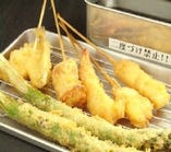 串揚げはサクサク揚げたて☆
旬の食材も豊富な30種類以上♪