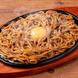 鉄板　太麺ソース焼きそば