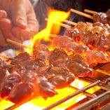 ◆30種以上の食材を炭火焼で焼きあげる博多串焼きも大好評！