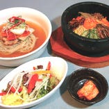 ハーフ石釜ピビンバとハーフ冷麺のセット