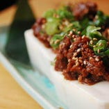 豚肉を使用した肉味噌は豆腐との相性バッチリです。