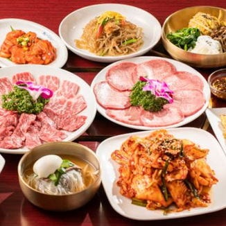 チョンギワ 新館_チョンギワコース◆上タン・カルビ・ハラミ・上ミノ、野菜チヂミやチャプチェなど本場の味を気軽に楽しめる