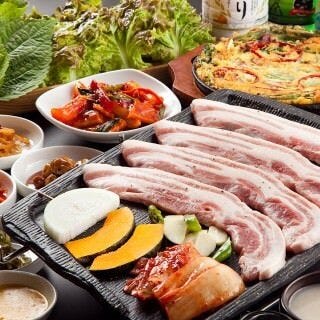 大衆韓国酒場 韓味 上野本店_サムギョプサルセット