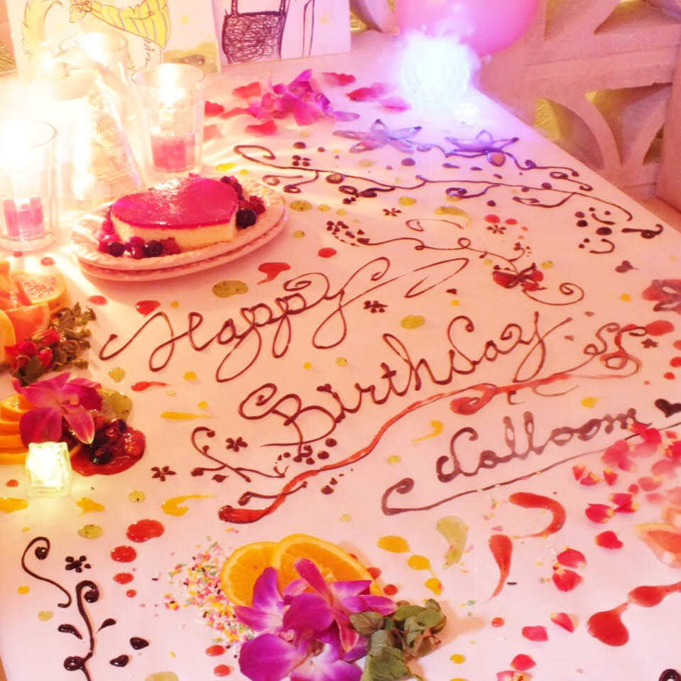 プレミアム テーブルアート演出コース 名前入りワイン １5品 2 5ｈ飲み放題80円 7980円の詳細 誕生日 テーブルアート Dolloom ドールーム 恵比寿 恵比寿 居酒屋 ぐるなび