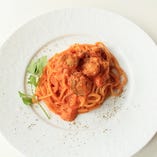帆立のトマトクリーム　スパゲッティ　