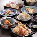 天ぷらと焼物メインの天ぷら＋和食会席
贅沢コース　7,500円～