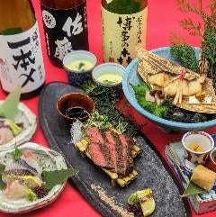 博多 表邸_【黒毛和牛炙り･お造り盛り会席】玄界灘産の鮮魚と黒毛和牛を堪能〜飲み放題120分〜[料理のみ:6,200円]