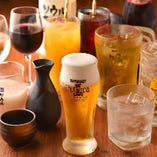 【単品飲み放題（ビール無し）】乾杯ビール（グラス）付120分1650円(税込み)