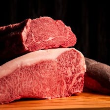 【肉割烹コース　「厳選食材」と「銘肉」を味わう】　黒毛和牛＜特選ヒレ・サーロインステーキ食べ比べ＞