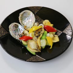アワビと彩り野菜の炒め