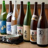 封切り日本酒は常時7種類の地酒が揃います