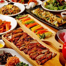 120分飲み放題付！海鮮チヂミなど韓国料理♪選べるサムパセット『サムシセキコース』全8品