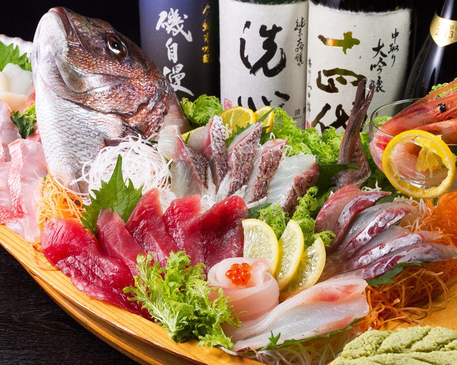 ご宴会・忘年会に！「選べるメインと、超豪華巨刺身5点大舟盛り」6,500