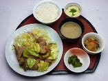 豚と野菜の生姜焼き膳