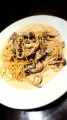 カキとキノコのクリームスパゲティ