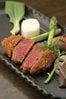 ｵｰｽﾄﾗﾘｱ産牛ひれ衣ステーキ（100g）と旬の野菜のソテー