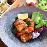 神戸ポークの肉巻き野菜の炙り焼き