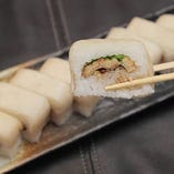 焼き穴子と千枚漬け箱寿司