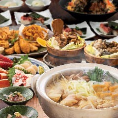 【華コース】2時間飲み放題＋大山どりの水炊き等　全8品