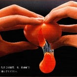 鉄板焼七海自慢の兵庫県産日本一のこだわり卵。違いをぜひ、ご堪能下さいませ。