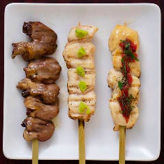 焼き鳥（鶏こころ串焼き・鶏ささみ梅しそ串焼き・鶏ささみわさび串焼き）