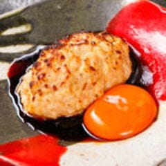 鶏と魚と麺 祐星 なんば店_つくね 卵黄