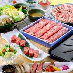 しゃぶしゃぶ すき焼きしゃぶ禅 小倉店_コース一例：しゃぶしゃぶにプレート焼きがついたお肉つくしのコース