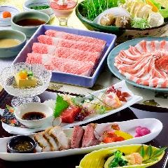 しゃぶしゃぶ すき焼きしゃぶ禅 小倉店_コース一例：牛・豚のしゃぶしゃぶにお刺身や一品料理を加えたコース