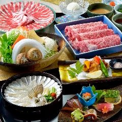 しゃぶしゃぶ すき焼きしゃぶ禅 小倉店_コース一例：しゃぶしゃぶにふぐのお刺身、ふぐの唐揚げをお付けしたコース