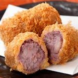 【復活】黒豚と紫芋のコロッケ