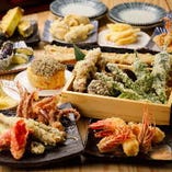 新鮮な野菜や鮮魚などアイディア天ぷらをサックサクで！