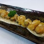ムール貝の天ぷら ポン酢マヨソース